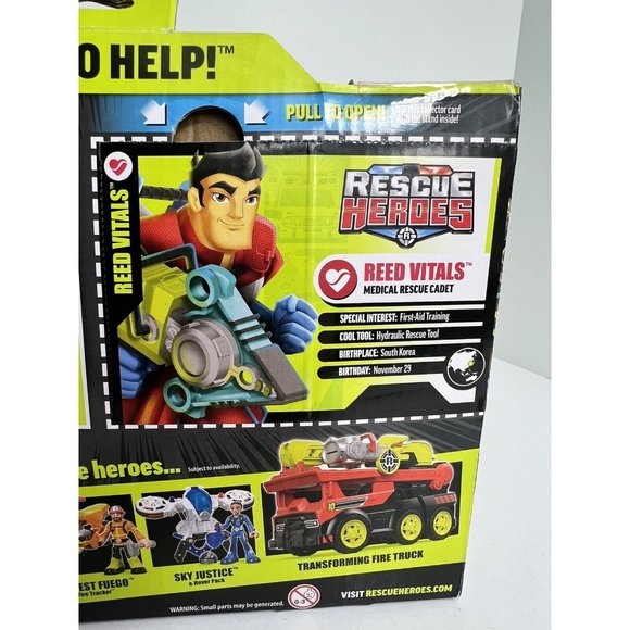Rescue Heroes Reed Vitals Medical Rescue Cadet With Backpack Fisher Price New - Picture 8 of 12